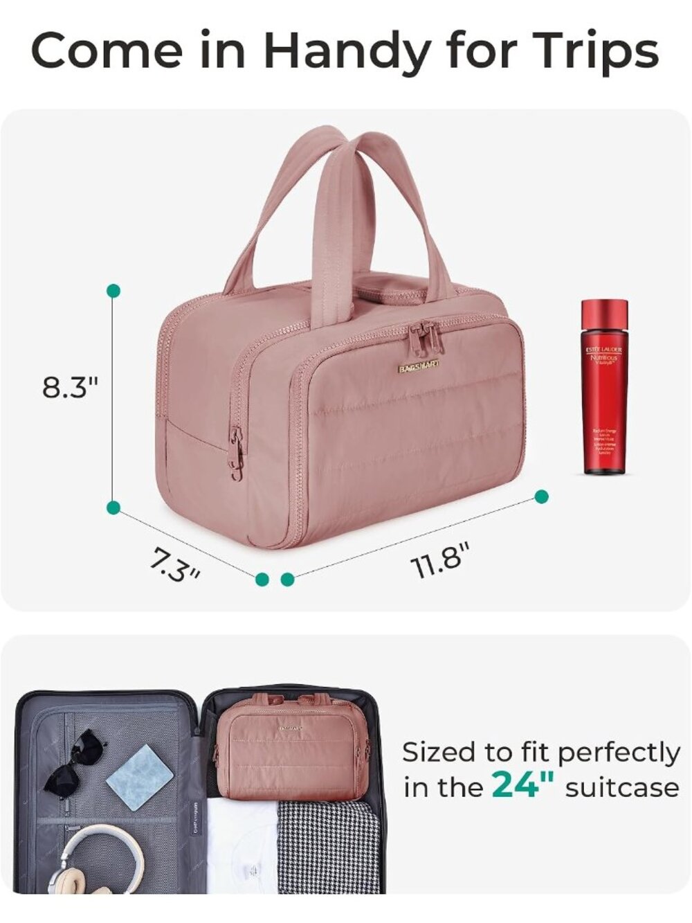 New Travel Toiletry Bag, Lightweight Large Wide-open Travel Bag for Women. - Picture 5 of 6